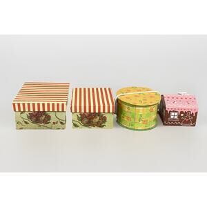 Set Of 4 Vintage Decorative Recipe Boxes Or Gift Boxes
